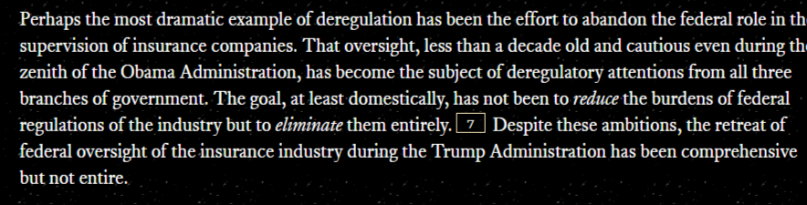 And trump admin is trying to STRIP ALL GOVERNMENT OVERSIGHT for the insurance industry? https://texaslawreview.org/the-federal-deregulation-of-insurance/