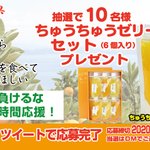 田那部青果さんのちゅうちゅうゼリーが抽選で10名様にあたるキャンペーン開催中。6月1日まで。