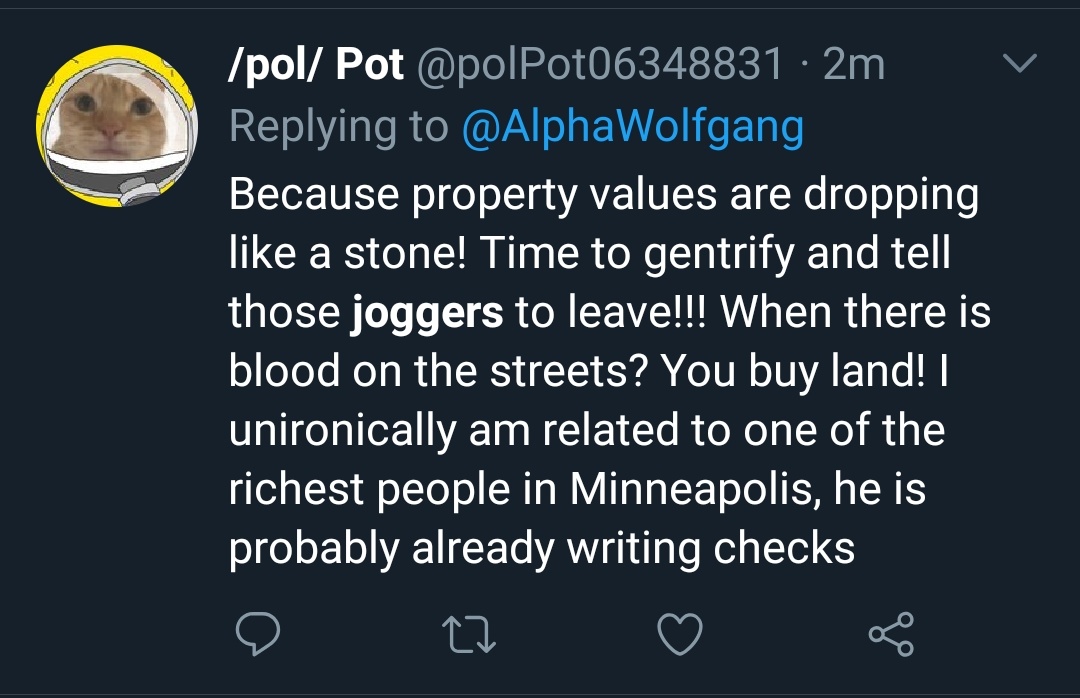 TW// violence, mentions of slaughter, just blatant racism Racists are referring to black ppl as "joggers" by using it in a similar way to the n-word. Just go to the twt search bar and write joggers and you'll find them, especially when you click on latest
