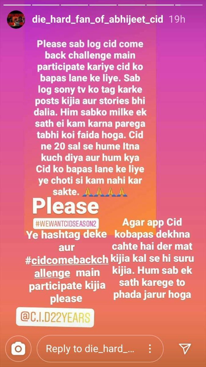 Prakash26307207's tweet photo. Plz all true #CIDfans do this 👇 👇 and @SonyTV U have to #bringbackcid2 after end of #COVID19 We all are missing #cid2 #comebackcid2challenge @SonyLIV #justice4cidshow #lovecid https://t.co/qxtsiL0jUC