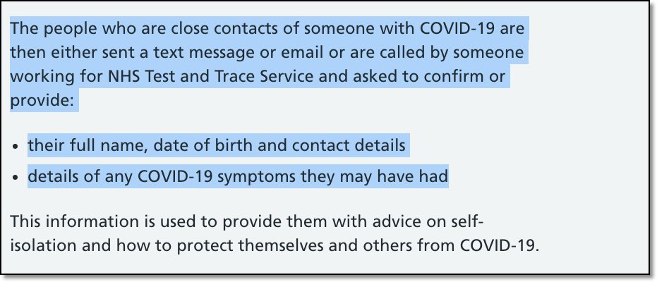 "to provide the contact details of anyone they have been in close contact with" <this is too ambiguous & not acceptable. What is meant by 'contact details'? One can only assume those details will include mobile number /email address.