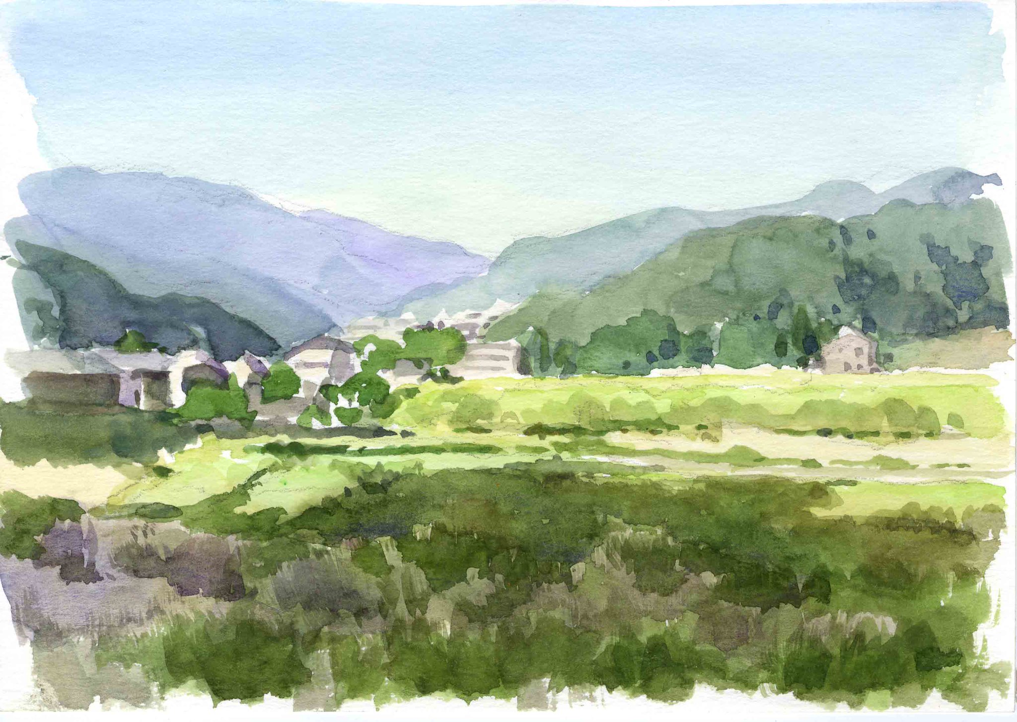 癒しの水彩画1060 田園 上品】 癒しの水彩画1060 メーカー 田園 絵画 - 絵画 絵画 - 絵画