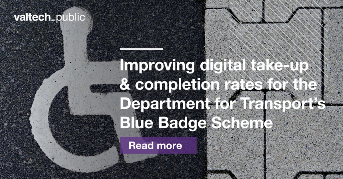 Today marks 50 years since the <a href="/transportgovuk/">Department for Transport</a> Blue Badge Scheme was introduced. Valtech are proud to support DfT with their digital journey. We partnered with DfT to deliver the award-winning Blue Badge Digital Service: bit.ly/2XGHpNh
#BlueBadge50 #InclusiveTransport