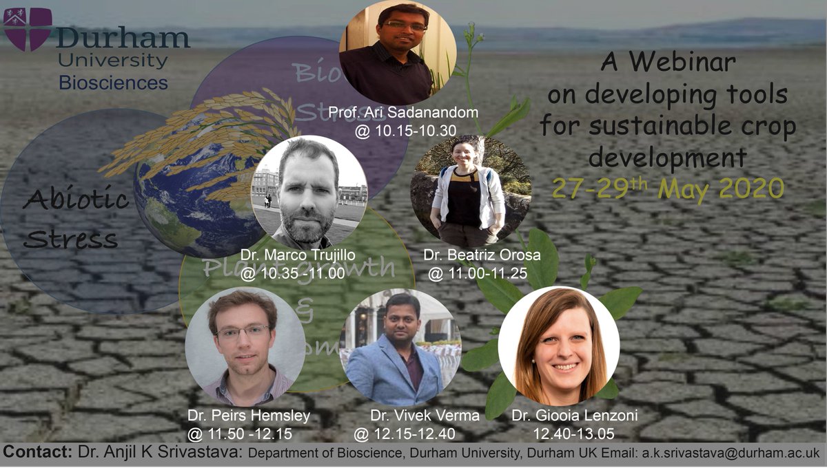 modifications_t's tweet image. Final day today #DTSCD2020 ... join us in less than an hour time ... We are excited to learn from @sadanandomlab   @TrujilloLab @Hemsley_Lab @GioiaLenzoni and also to welcome our durham alumni @BeatrizOrosa @VivekIsFake ... Don&apos;t miss it .. @DurBiol @DUAgrifood @durham_uni