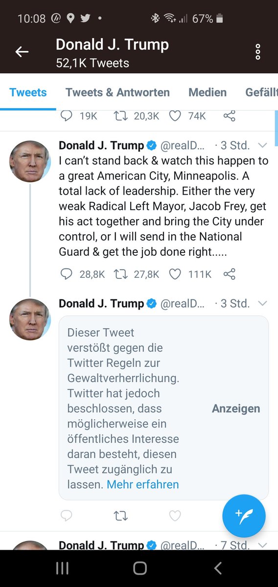 OK <a href="/Twitter/">Twitter</a> 
Ihr habt eindeutig Arsch in der Hose.
Respekt 👍👍👍

#TrumpHasNoPlan 
#TrumpVsTwitter 
#Trump