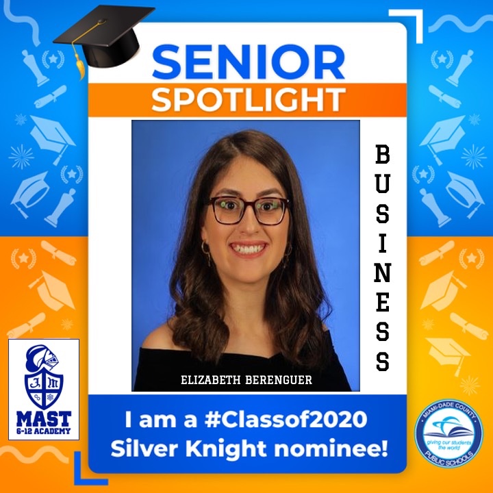josemartimast's tweet photo. Congratulations to Elizabeth Berenguer for being recognized with an Honorable Mention in Business. #2020SilverKnightawards @MiamiSup @MDCPSNorth @NROSup #MAST1920 https://t.co/Vgh1IfB4cU