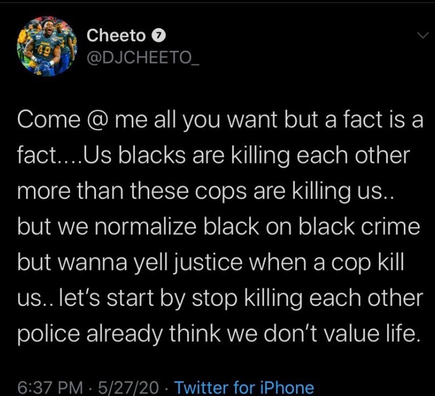 i've seen this kind of post a lot & it's worth talking about where this kind of mindset comes from and why the whole "black on black crime" argument is not productive or relevant no matter which side of the fight it's coming from. A THREAD: