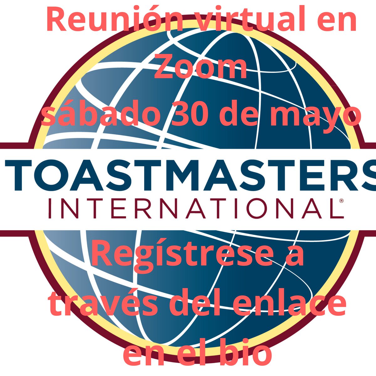 tmespanol1's tweet photo. Este es el enlace para registrarse. 
https://t.co/kfwxom5Pih
Después recibirá un correo con otro enlace para ingresar en la sesión. 
Tema #colombia 
#reuniónvirtual #tmespanol1 #toastmastersd83 #toastmastersinternational https://t.co/ZnlWXaiNGb