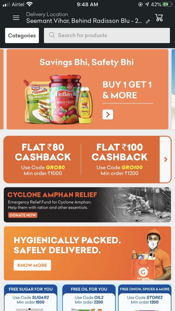 _vijaygupta's tweet photo. @Grofers @Grofers Still now, other offers are active but Orange cash is not redeemable! https://t.co/RrlxH8QOCl