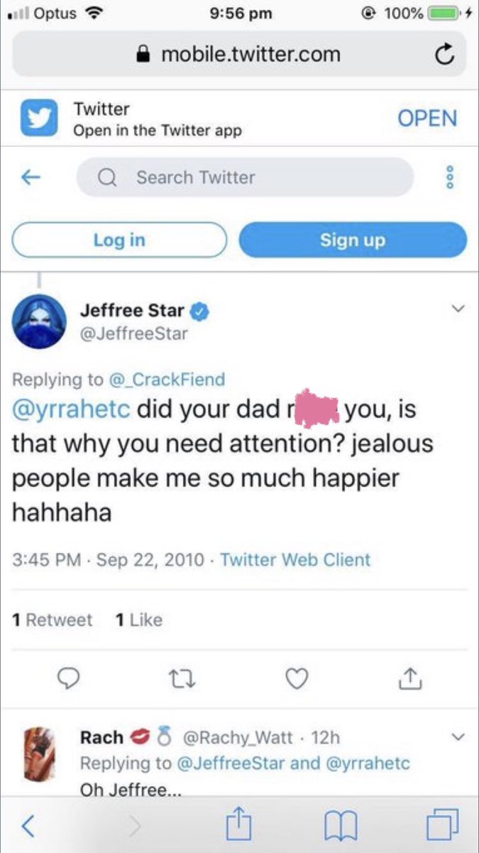 TW// major tw omfgthis will NEVER sit with me right there is no fucking excuse for saying these two tweets  #jeffreestar jeffree needs to be held accountable