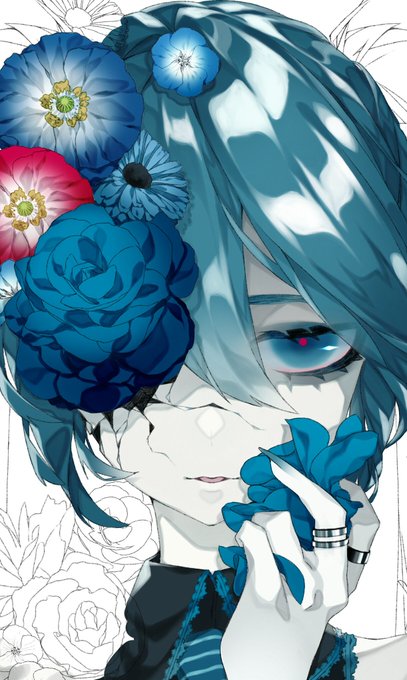 「青髪 青薔薇」のTwitter画像/イラスト(新着)｜13ページ目