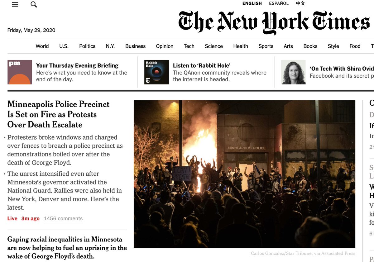 Minneapolis now top story on <a href="/nytimes/">The New York Times</a> website.