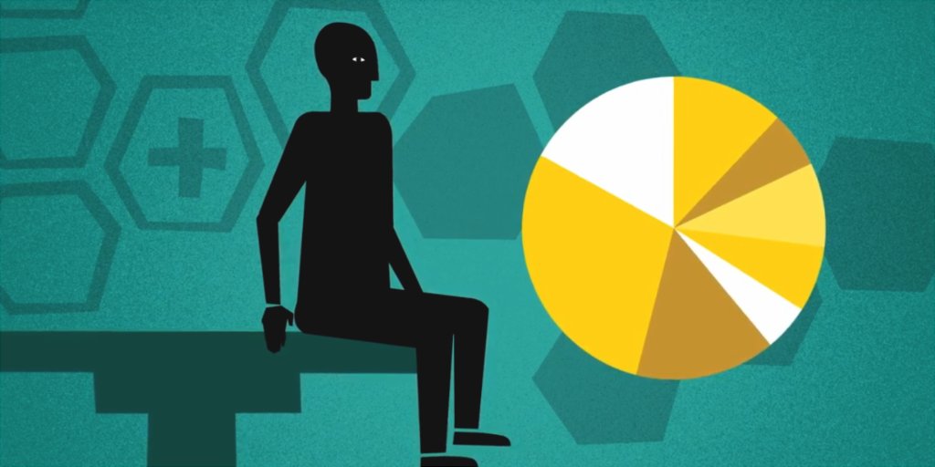 illustration patient on clinic table with chart