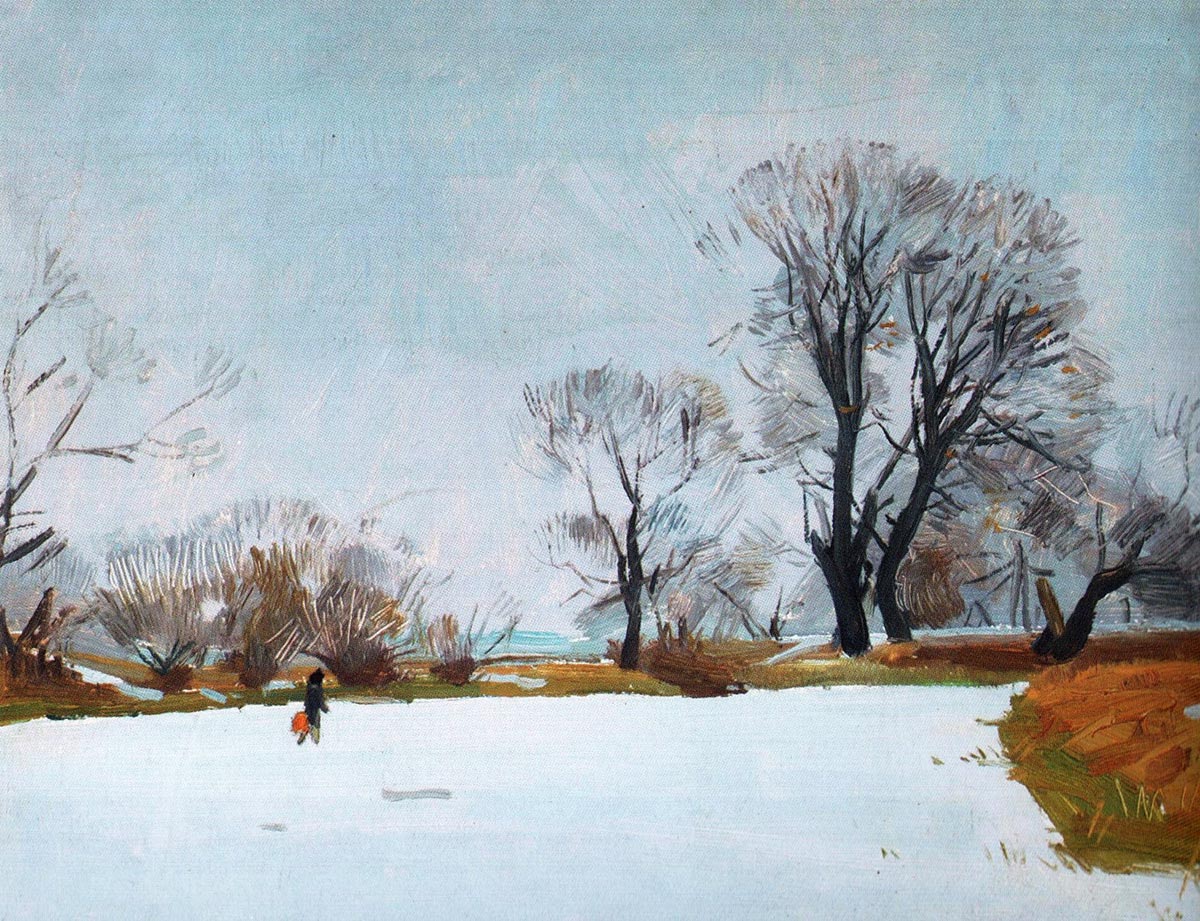 SovietArtBot's tweet image. "Frozen Lake"
Sergiy Grigoriev, 1975