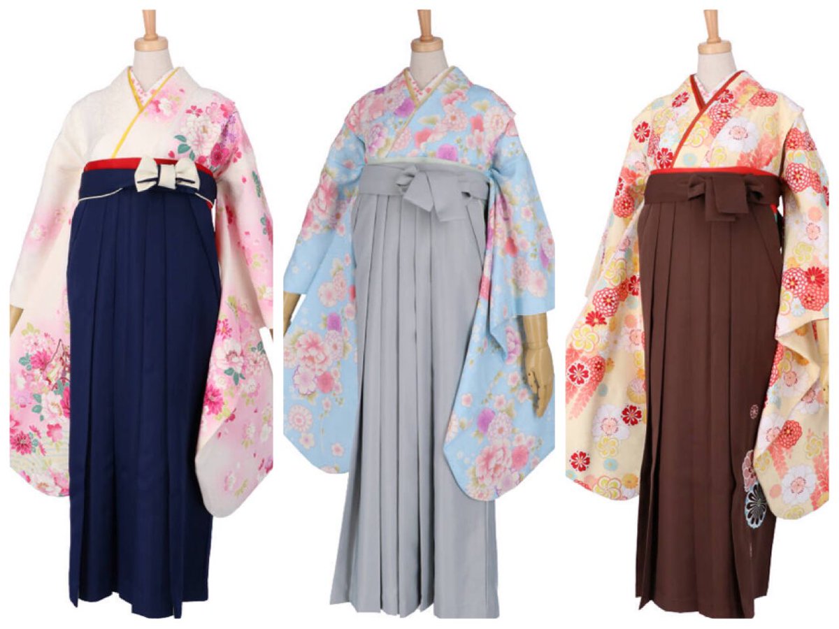 宅配レンタル 京都着物レンタル夢館 リトルツインスターズ キキララのイメージコーデ こちらも色違いの着物と袴 帯はどちらも黄色を入れました キキララコーデ 小学生袴