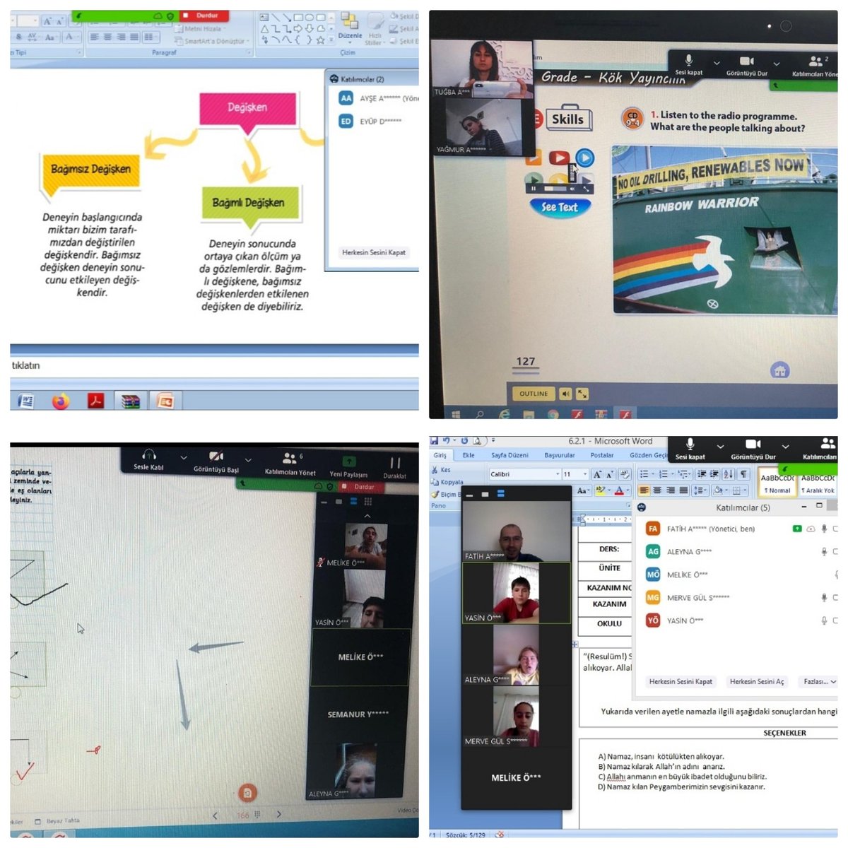 Günaydın...Bizde durum böyle.Tek öğrencimiz olsa bile, canlı derse, onlara ulasmaya,hayatlarına dokunmaya tam gaz devam 👍👍👍 <a href="/ziyaselcuk/">Ziya Selçuk</a> <a href="/osmankaymk/">Osman KAYMAK</a> <a href="/CoskunESEN57/">Coşkun ESEN</a> <a href="/zerersoy1/">özer ersoy</a> @nc_kasapoglu
