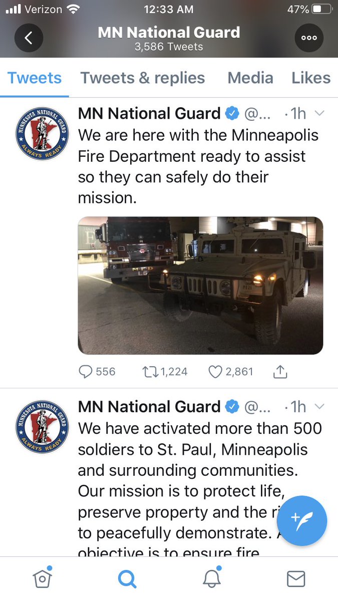 thauserkstp's tweet image. None of the key leaders at state or City of Minneapolis level have even communicated on Twitter tonight. Mayor Frey last tweeted 24 hours ago. Gov. Walz 7 hours ago. Attorney General Keith Ellison 7 hours ago. Only MN National Guard has tweeted in past 90 minutes.