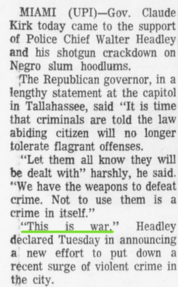 He's quoting the wrong side of the civil rights movement. Miami, 1967.