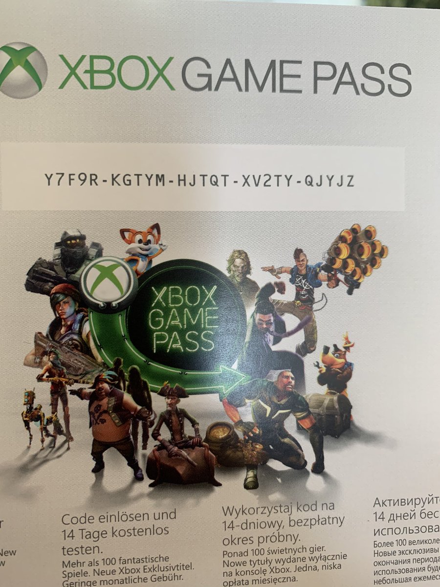 14 day game pass code : r/xboxone