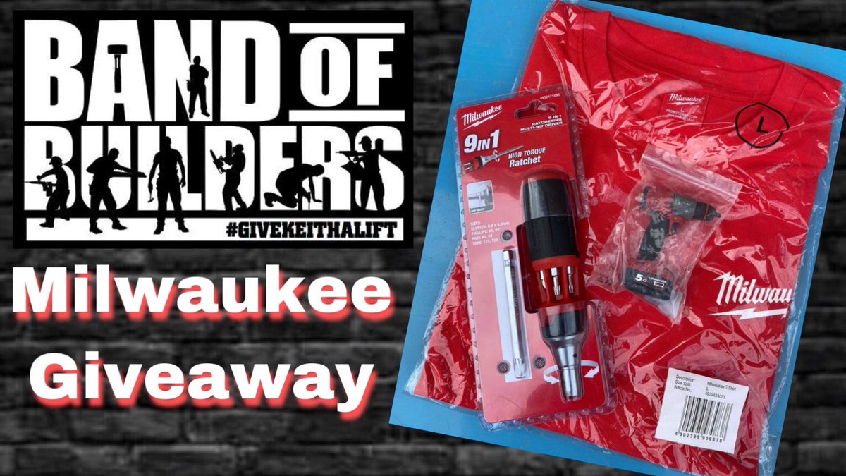 bandofbuilders's tweet photo. #FridayFreebie Thanks to @MilwaukeeTool for donating a T-shirt(L), USB and 9 in 1 Ratchet Driver! If you’d like a chance to get your hands on this fantastic bundle just LIKE, RT and FOLLOW US and we’ll pick a winner on 24.6.20. One winner, UK only. Good luck! #FreebieFriday https://t.co/RhZxcK1eEn