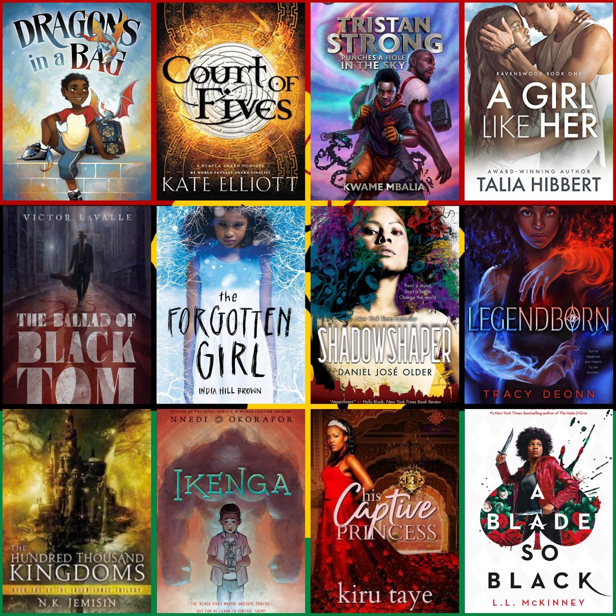 Shadowshaper - Daniel Jose OlderLegendborn - Tracey DeonnThe Hundred Thousand Kingdoms - NK JemisinIkenga - Dr. Nnedi OkoraforHis Captive Princess - Kiru TayeA Blade So Black - LL McKinney3/