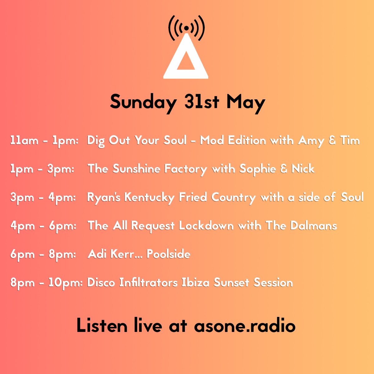 Read all about it! Read all about it! As One Radio is back on the airwaves this weekend for our 8th weekend of broadcasting 🙌🙌🙌 Listen all weekend at asone.radio Big love 😘