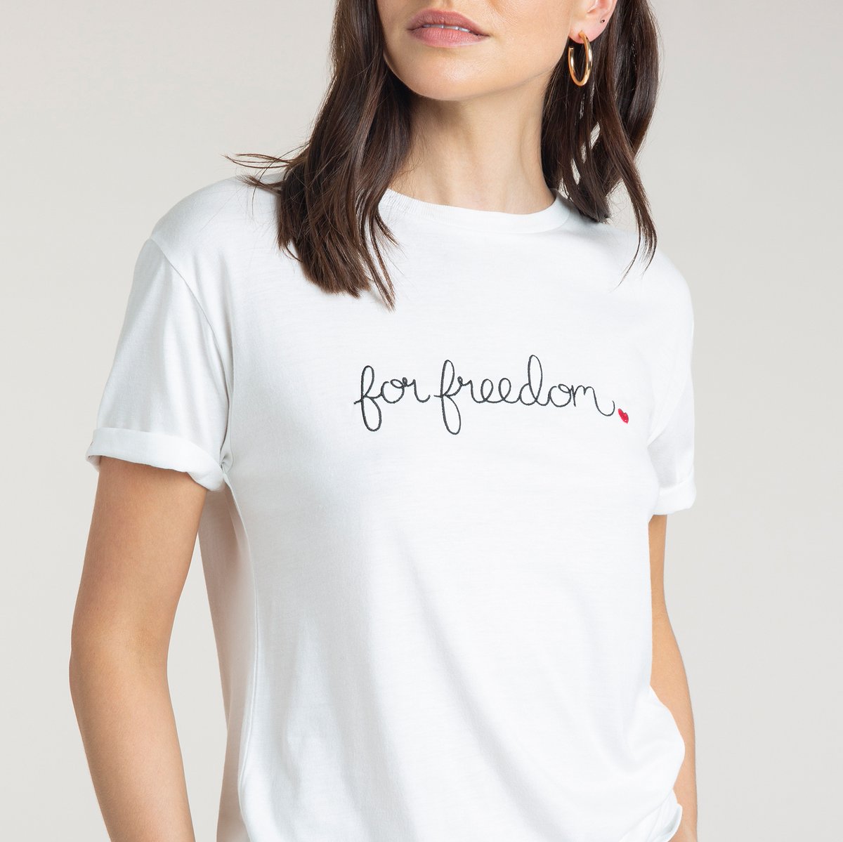Our For Freedom T-shirt, 100% of profits are donated to @justiceandcare helping to eradicate slavery. ⁠Show your support in standing for justice and freedom. #spreadhope #forfreedom