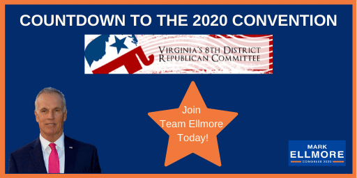 mark_ellmore's tweet photo. JUST 24 HOURS LEFT until voting starts in #VA08!

Convention Details &amp; Find Your Voting Time: https://t.co/naXlzDxTQo

Read Mark's Personal Story: https://t.co/8Dx0pLsmms

Mark on the Issues: https://t.co/mdtSpKBLAc

The #CountdownToConvention2020 starts NOW! https://t.co/s9TVWgnNna