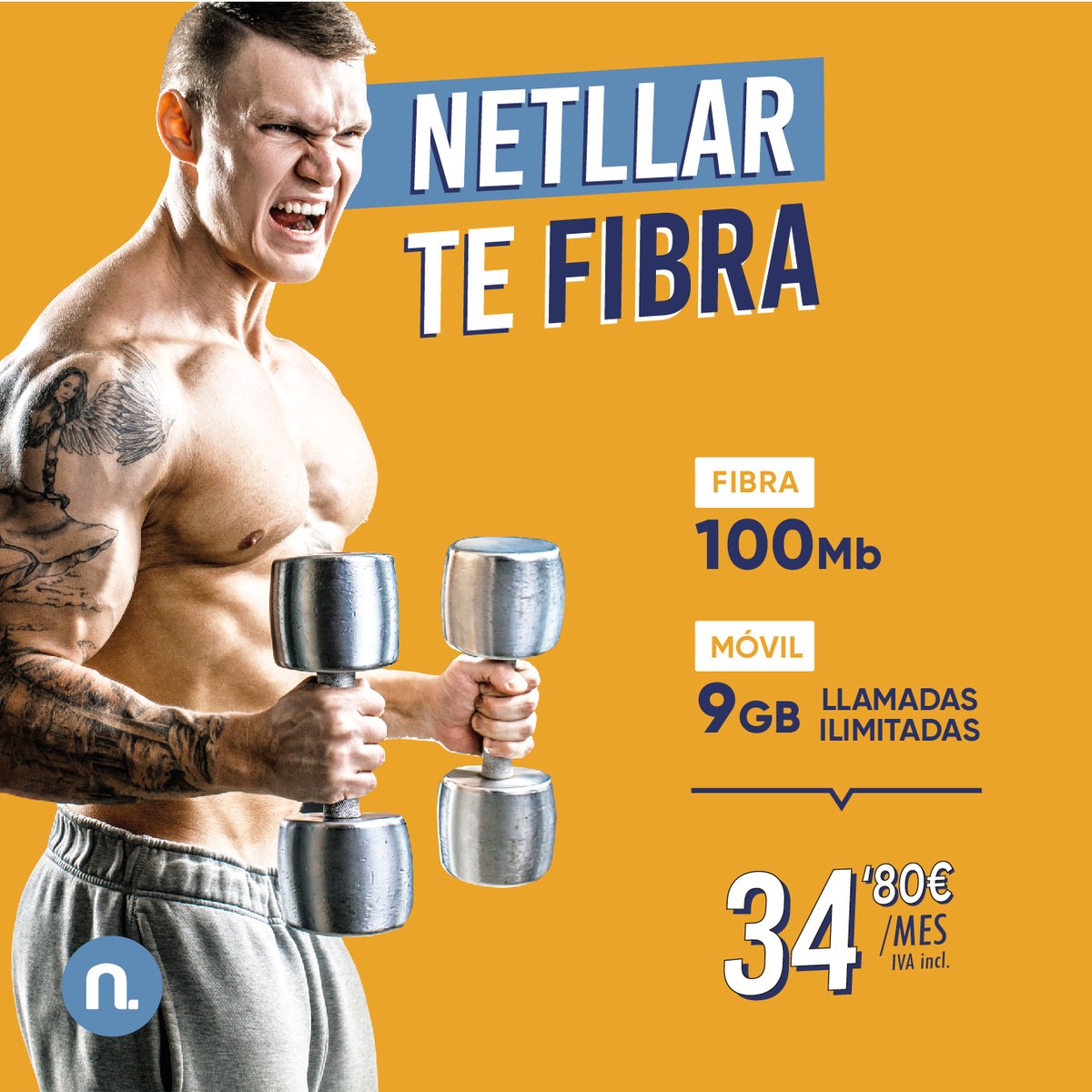 NetllarAlcorcon's tweet image. ¡PODER FIBRARTE, NUNCA COSTÓ TAN POCO!

✅ Fibra 100MB
✅ Móvil 9GB + ILIMITADAS

💥Por solo 34,80€/mes💥

¡Más info en nuestra web netllar.es/fibra-movil!