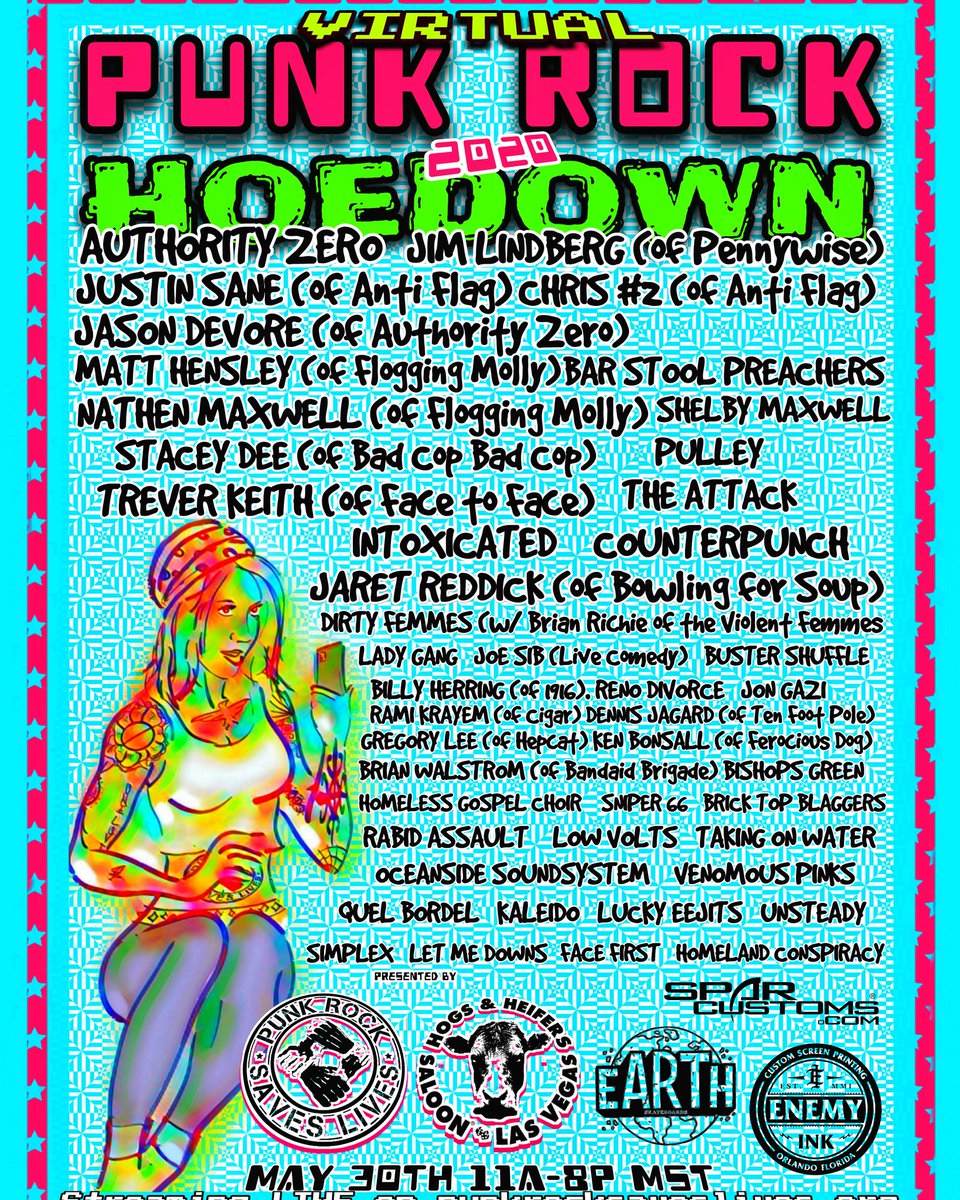 Tomorrow on PRSL Facebook, <a href="/HogsAndHeifers/">Hogs & Heifers Saloon</a> and on YouTube #virtualhoedown #punkrock #music