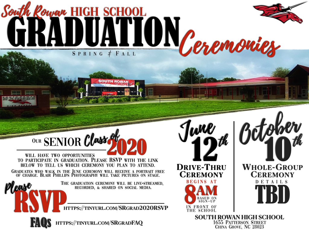 SRHSRaiders's tweet photo. SRHS Class of 2020 be sure to RSVP and read the FAQ document! Congratulations! #alwaysaraider ❤️🖤 https://t.co/tsnomjjQOo