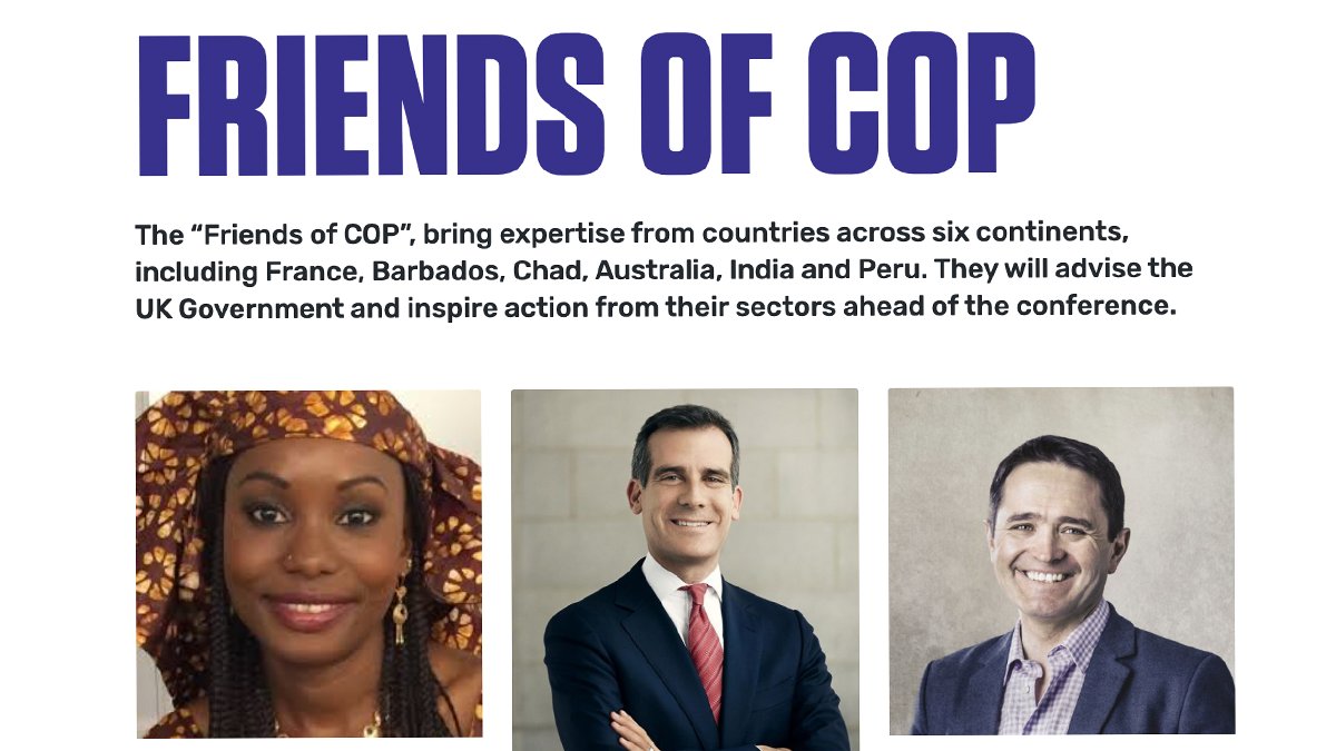 📢 🌍 💚 📢

We are excited to introduce the "Friends of COP" who will advise the #COP26 Presidency. 👋

The "Friends" are more than 25 experts from multiple sectors which will be integral in boosting #ClimateAction across the globe. 💪

👇 Learn more 👇

bit.ly/2Anhdz7
