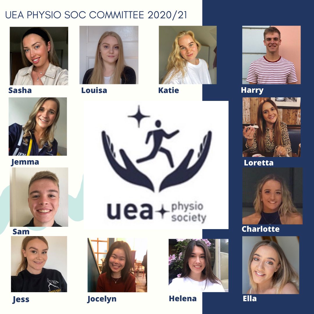 Say hello to our UEA Physio Soc Committee for the academic year 2020/21! 😁

As a committee, we will be working really hard to create many opportunities and events for all of our society members to get involved in. It’s going to be an exciting year for UEA Physio Soc!