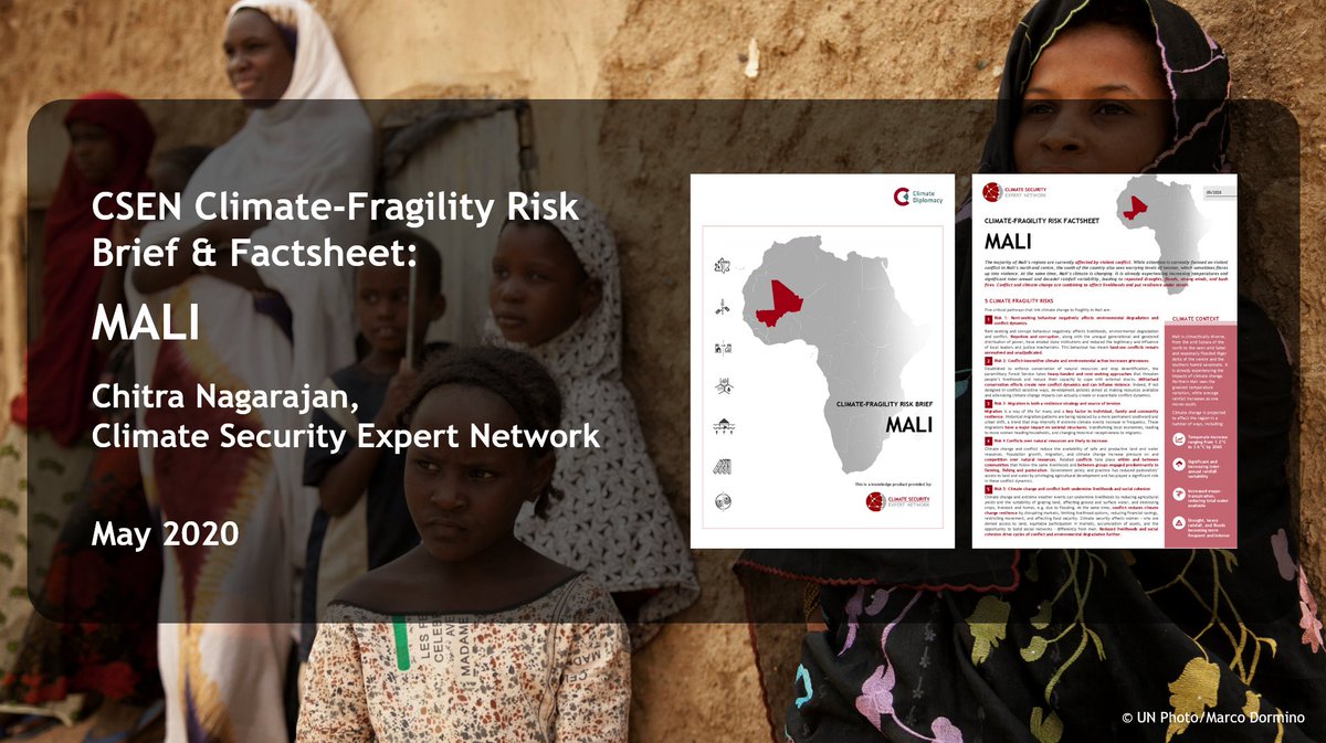 ClimateDiplo's tweet photo. Most of ๐ฒ๐ฑMali is affected by conflict. Meanwhile, its climate is changing. NEW risk brief outlines
5โฃ #climatesecurity links, implications for peace & stability
5โฃ entry points incl. building climate security into @UN_MINUSMA
๐๐พ https://t.co/OzMaT9LfGy | https://t.co/vxnQh6zrfL https://t.co/jO5lubo4Ag