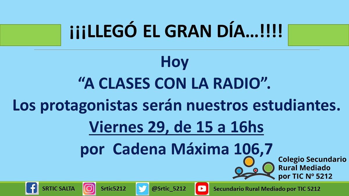 Sintoniza la radio y escuchanos...!!!📻🎼🎶📣🔊
¡¿Te lo vas a perder?!🤔