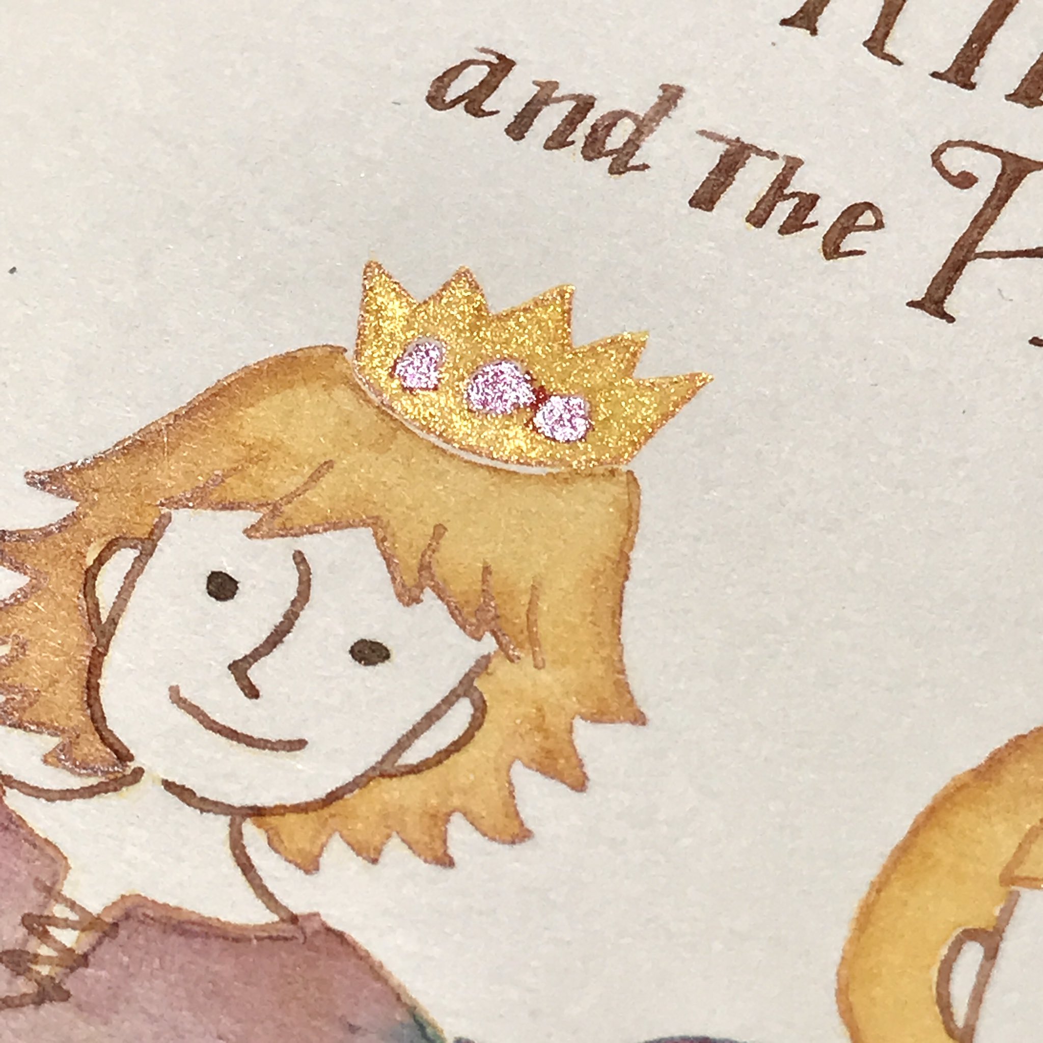 マヅメ ミユキ イラストレーター 100日100絵チャレンジ 日目は 王子と乞食 を描きました 洋書っぽい題字を書いてみました レタリングの練習もしたいな ガラスペンで100日100絵 100days100drawings ガラスペン インク沼 イラスト ガラス