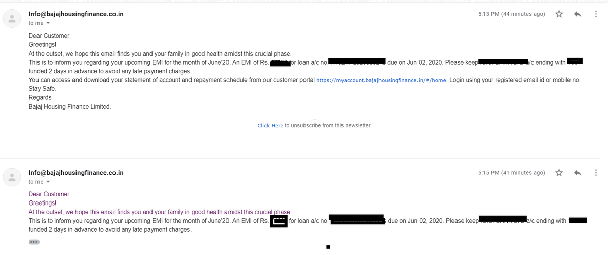 ShreeSule's tweet photo. @Bajaj_Finance Hi, had raised SR number based on email request sent by helpdesk as of 28/05 

29/05 - received another reminder for EMI payment, kindly look in the SR numbers raised attached screenshots for your reference. https://t.co/OTf2WQbBTL