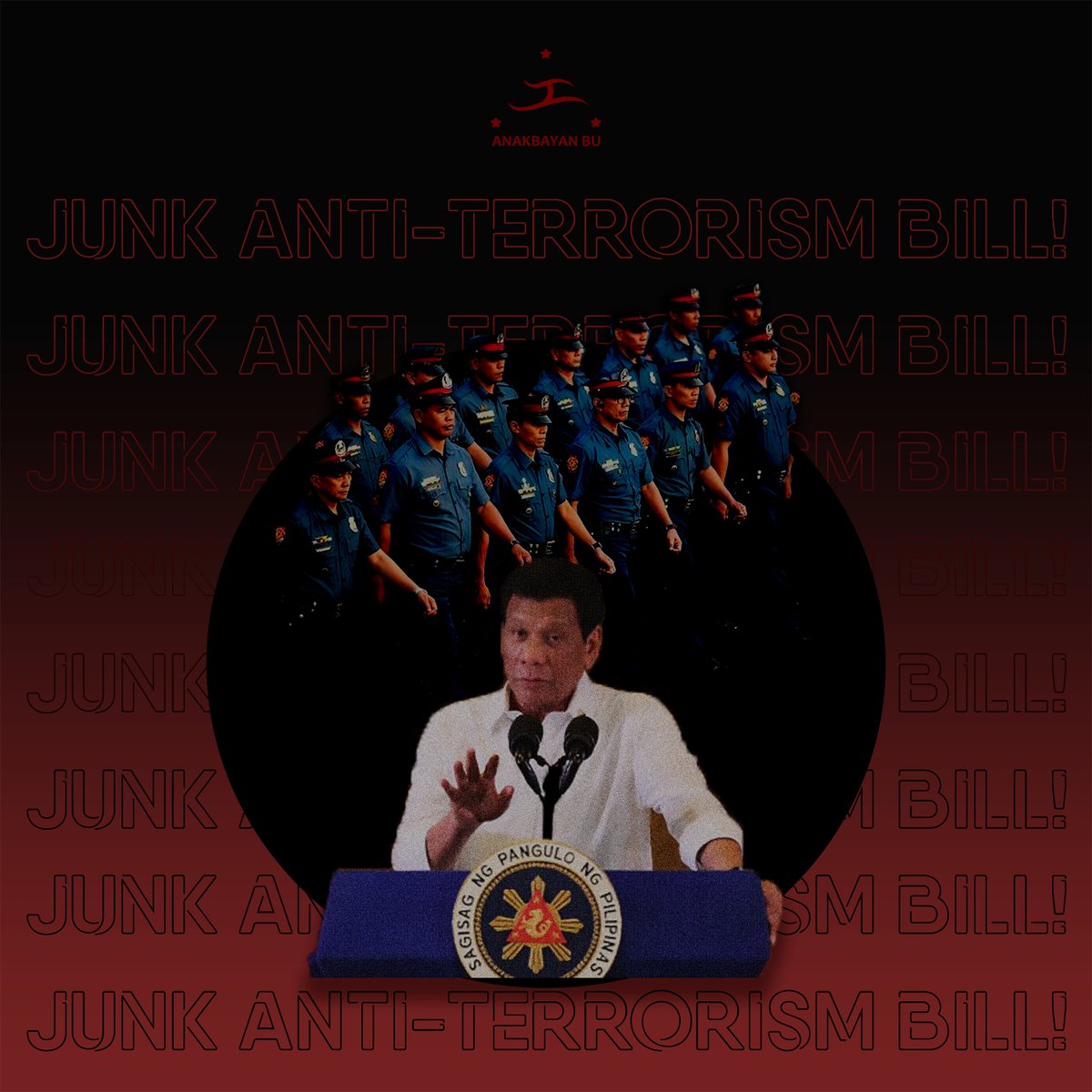 AnakbayanBU's tweet photo. A CALL TO CONDEMN CONGRESS’ HEARING ON ANTI-TERRORISM BILL OF 2020

Today, the Congress will have a consultation concerning the Anti-Terrorism Bill (ATB) otherwise known as SB 1083 or amending the Human Security Act of 2007. (1/12) https://t.co/F7yCGsOn9B