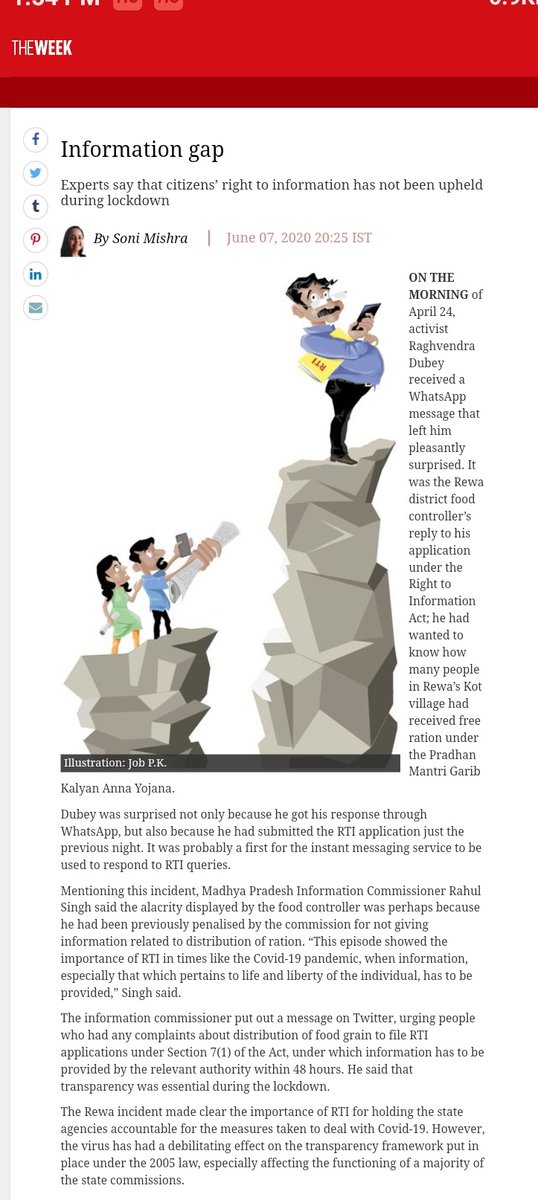 R_Dubey_jii's tweet photo. Information gap - The Week article by  @SoniMishra20

Link https://t.co/B7rsIxqy5B

⚡️@ @R_Dubey_ji   के व्हाट्सएप्प आवेदन पर #foodcontroller रीवा द्वारा 12 घंटे में रिप्लाई दिया गया ।माननीय सूचना आयुक्त @rahulreports जी ने की तारीफ की ।

@SpeakingShiva https://t.co/uOijOJ662n