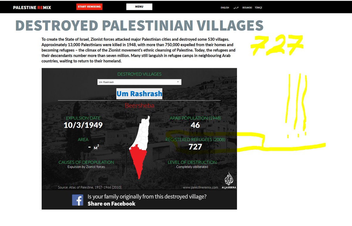 But this is how the Arab lies works. And you want the killer - that abandoned British police hut - now has over 727 Palestinian refugees associated with it. Hundreds of people taking money from  @UNRWA (your tax dollars) to pay for a village that never was.
