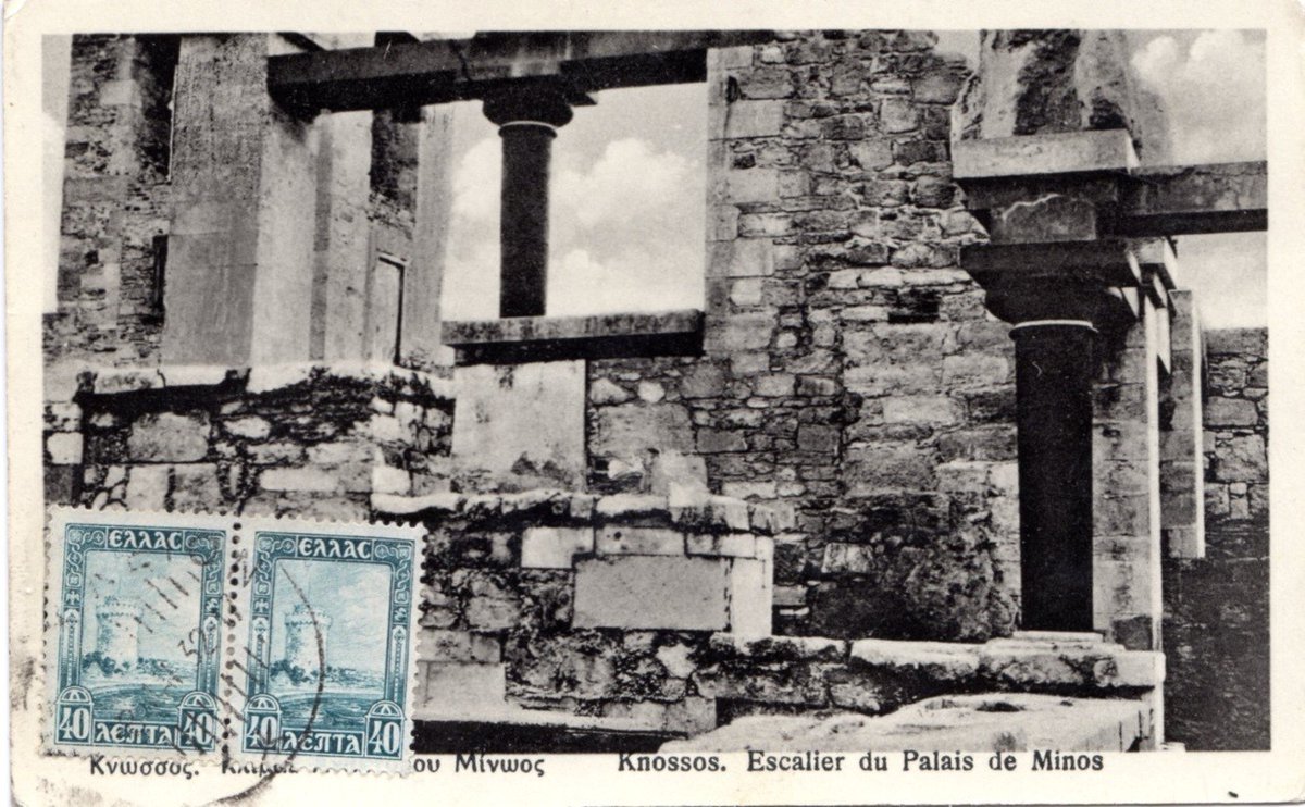 10/17 Postcards of Knossos from Evans’ time depict an amalgamation of Minoan past & European modernity, in particular postcards which depict the reconstitutions, as they blur the distinction between ancient and modern  #PATC5