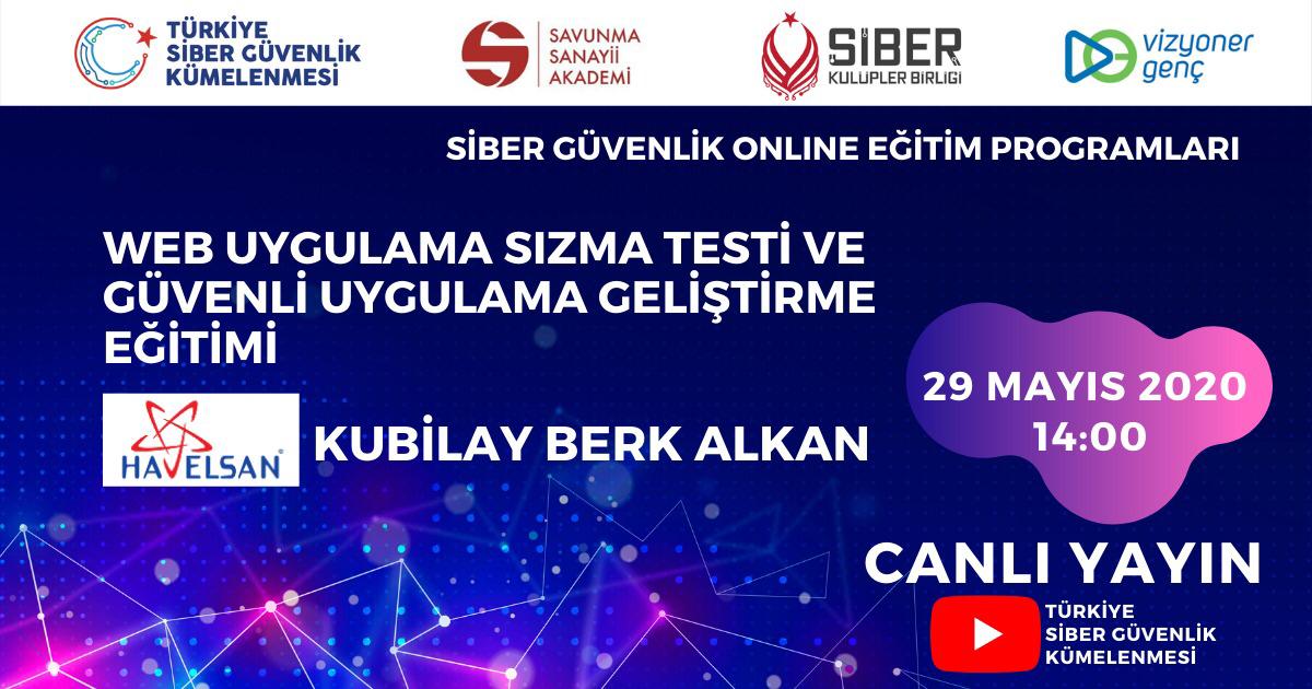 Siber Takvim (@sibertakvim) on Twitter photo #Eğitim #EvdeKal
29 Mayıs 2020 | Youtube (14.00)
Web Uyg Güvenliği ve Güvenli Uyg Geliştirme <a href="/siberkume/">Türkiye Siber Güvenlik Kümelenmesi</a>
Link: bit.ly/siberkumeYT #Eğitim #EvdeKal
29 Mayıs 2020 | Youtube (14.00)
Web Uyg Güvenliği ve Güvenli Uyg Geliştirme <a href="/siberkume/">Türkiye Siber Güvenlik Kümelenmesi</a>
Link: bit.ly/siberkumeYT