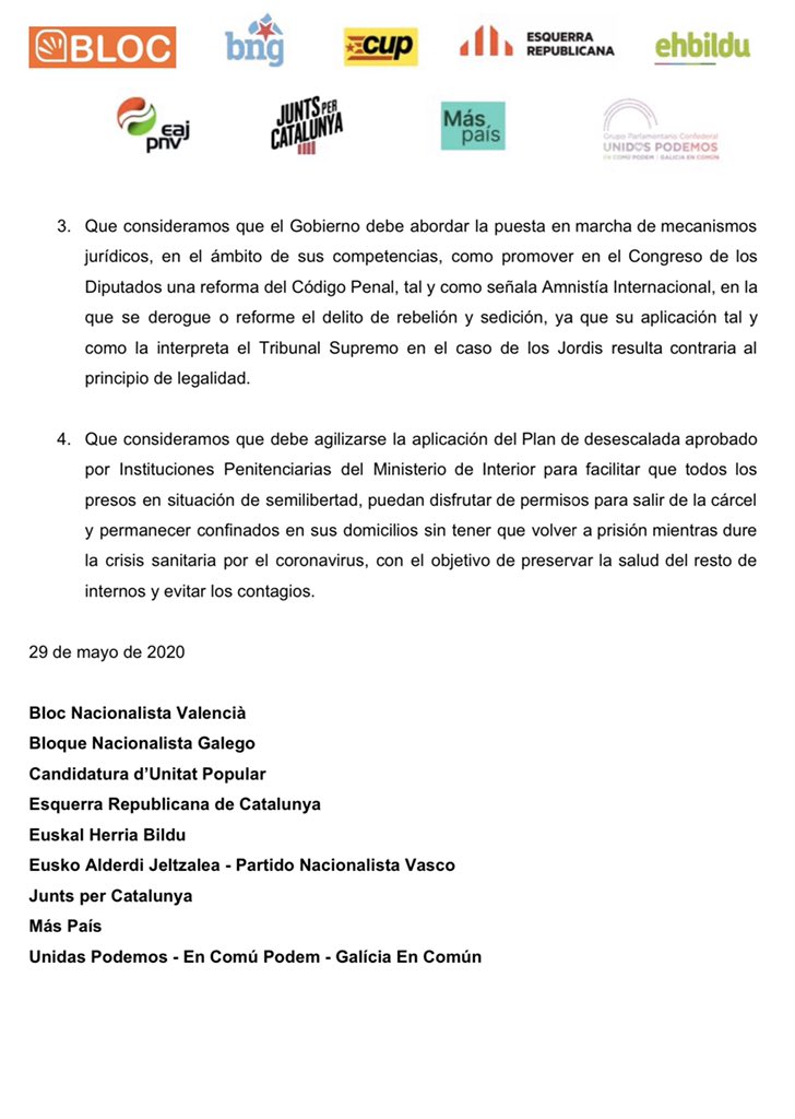 Jaumeasens's tweet photo. ‼️ Avui signem aquest manifest demanant la immediata posada en llibertat dels Jordis i que es derogui el delicte de sedició. La protesta és un dret, no un delicte. 
Gràcies a totes les forces signants per la bona disposició 👇 https://t.co/DBHiVt7QUv