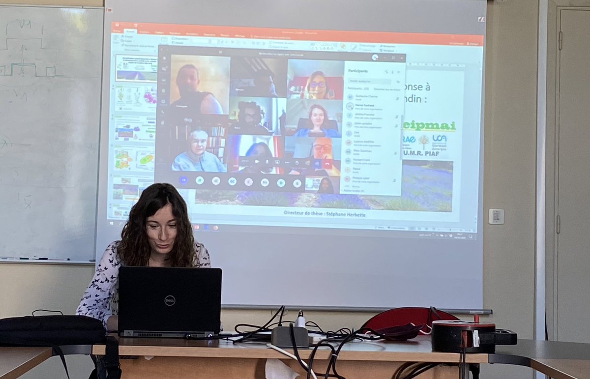 MarylouMantova's tweet photo. Great presentation by @LiaLamacque with most of the lab in visio! Good luck for your future PhD defense 💪🏻 https://t.co/zTSLGr3lzJ