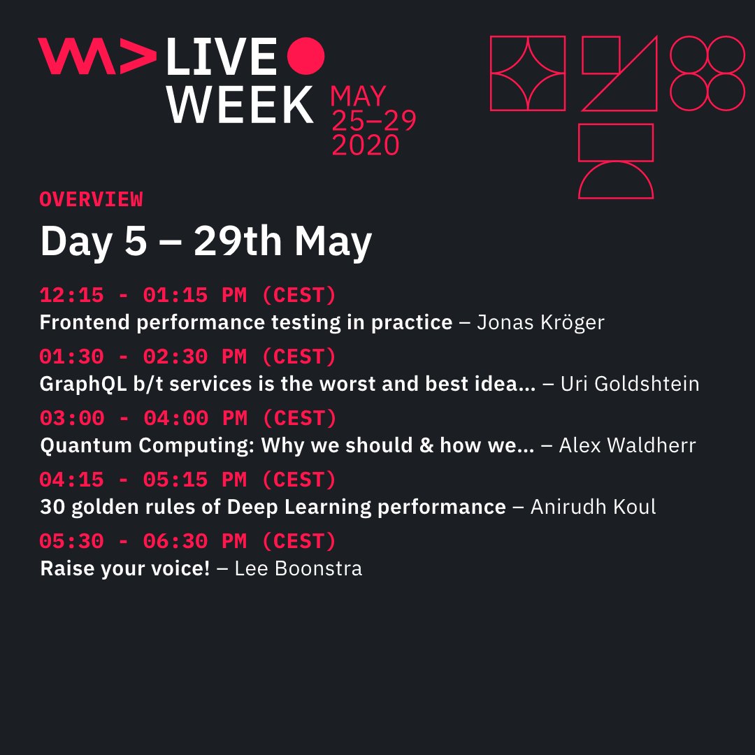 WeAreDevs's tweet image. WeAreDevelopers Live Week final day is here! We are extremely happy that we made it happen together, and super excited about today&apos;s talks. Check them out and see you in an hour!

Join us 👉 hubs.ly/H0qXHmh0

#WeAreDevsLiveWeek