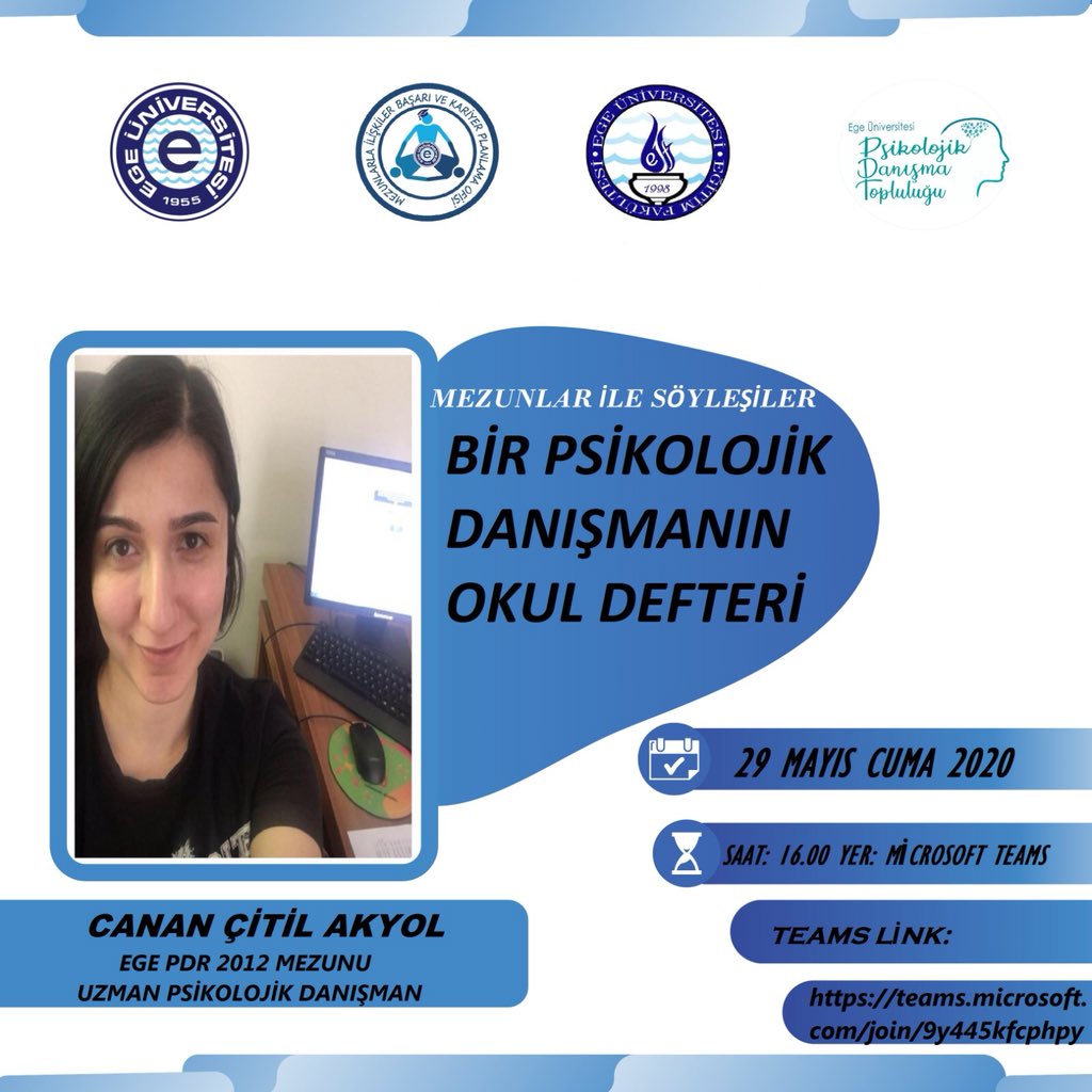 Bugün Ege Üniversitesi PDT ile söyleşimiz var, katılmak isteyenlere bilgiler görselde link aşağıda

teams.microsoft.com/join/9y445kfcp…