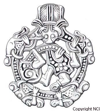 9/20 Pendant, Borre style, from Scandinavia, 10 C, at Little Snoring, Norfolk. Published - Norfolk Archaeology 1999. 43.2, 366 (online from Monday!)  http://nnas.info/  and on Norfolk HER  http://www.heritage.norfolk.gov.uk/  now in the British Museum  https://www.britishmuseum.org/   #PATC5
