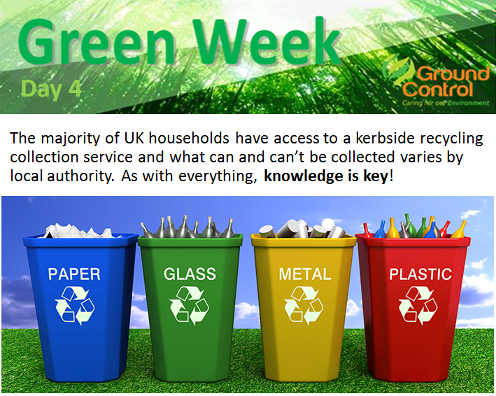 GroundControlGC's tweet photo. Day 4 of #GCGreenWeek - when is your recycling day? What can you recycle in your area? Find out here - https://t.co/3MZkOaAgFz https://t.co/CwBPObEF7z
