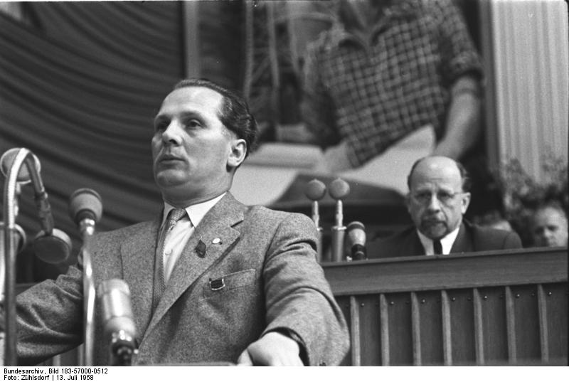 After a time in Moscow, Honecker returned to the GDR to join the Politburo in 1958 and was widely considered Walter Ulbricht's heir apparent. (6)