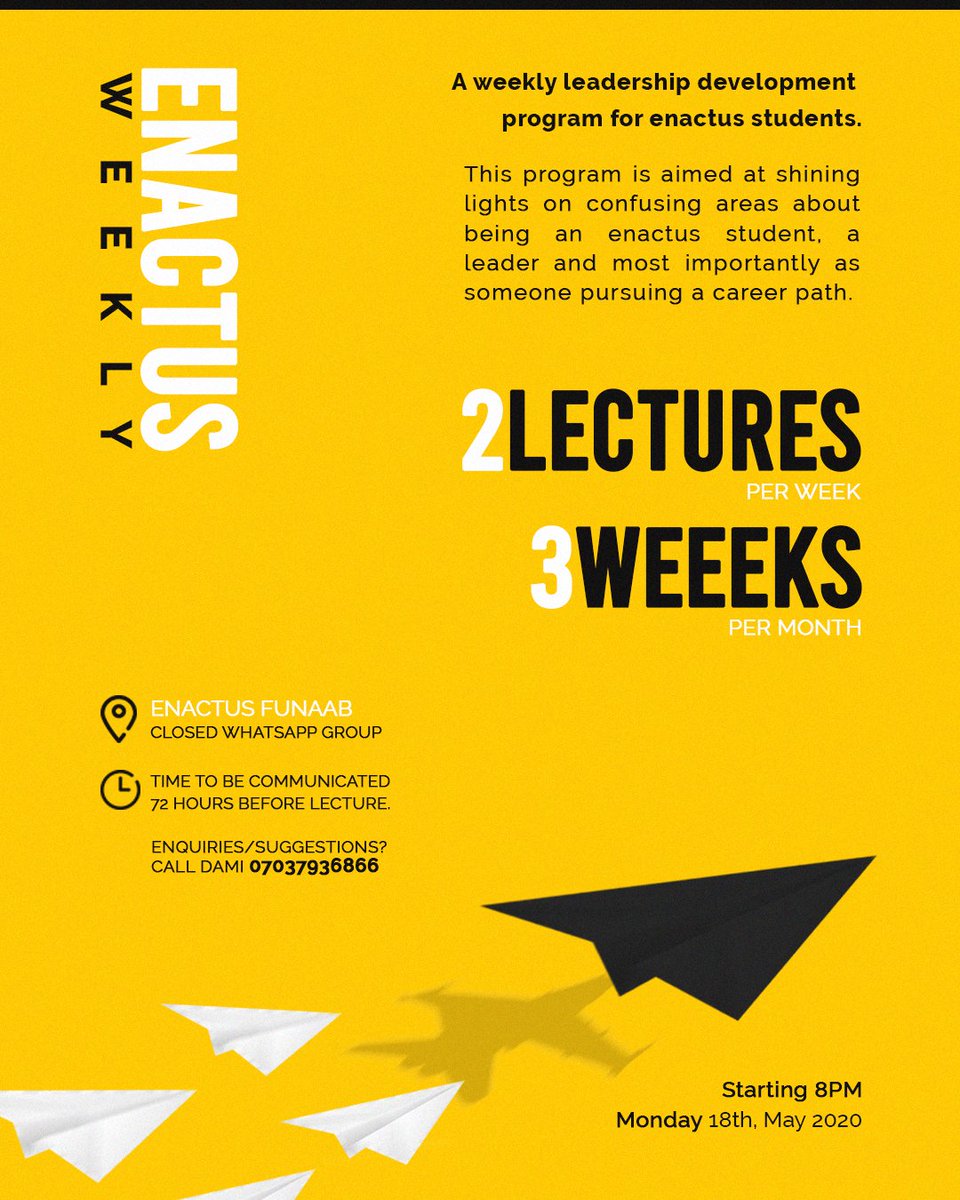 EnactusFunaab's tweet photo. We've had this going on for a week now on our closed WhatsApp group and it's been super!!!
Too bad it's an enactus exclusive. 😏 https://t.co/HxpfOT32gv